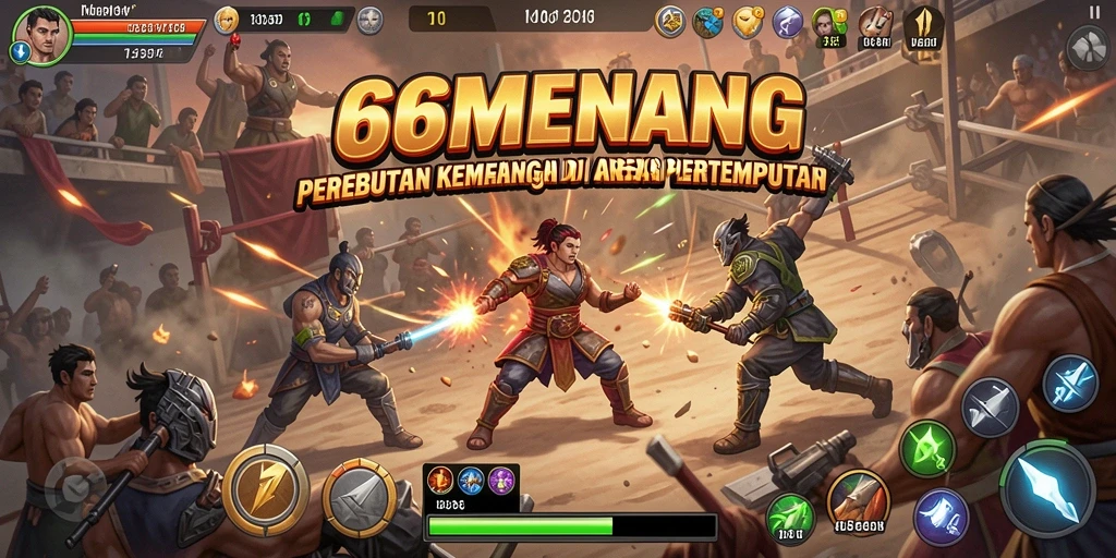 Tangkapan layar gameplay 66MENANG yang mendebarkan di arena Battle Royale.