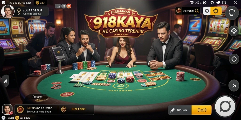 Screenshot gameplay Live Casino di 918KAYA dengan dealer langsung.