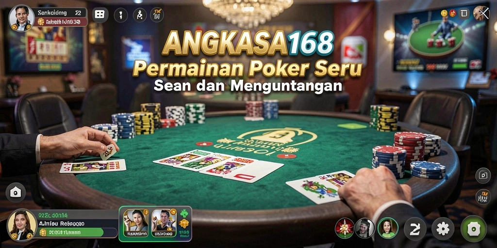 Screenshot ANGKASA168 menampilkan aksi seru permainan Poker.