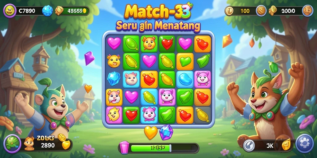 Tampilan gameplay C7890 yang cerah dan penuh warna.