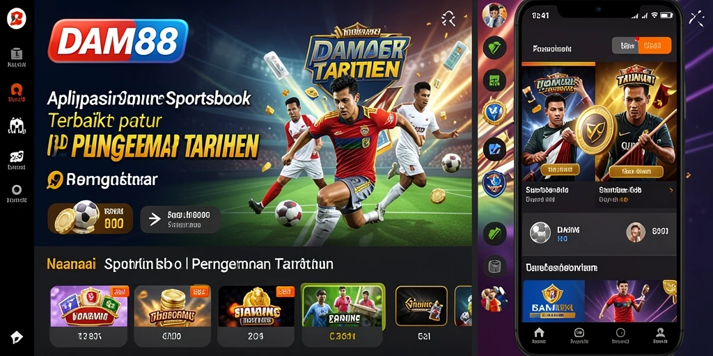 Screenshot utama DAM88 menampilkan pengalaman bermain taruhan olahraga interaktif.