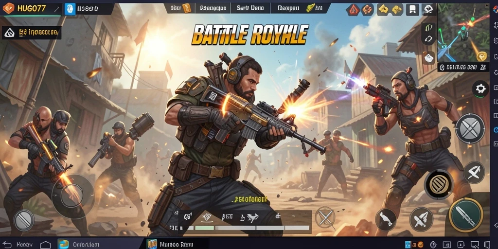 Tampilan gameplay seru di HUGO77 dengan pertarungan sengit.