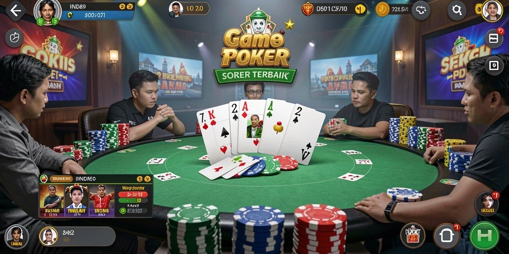 Tampilan menarik dari gameplay Poker yang menegangkan di IND89.