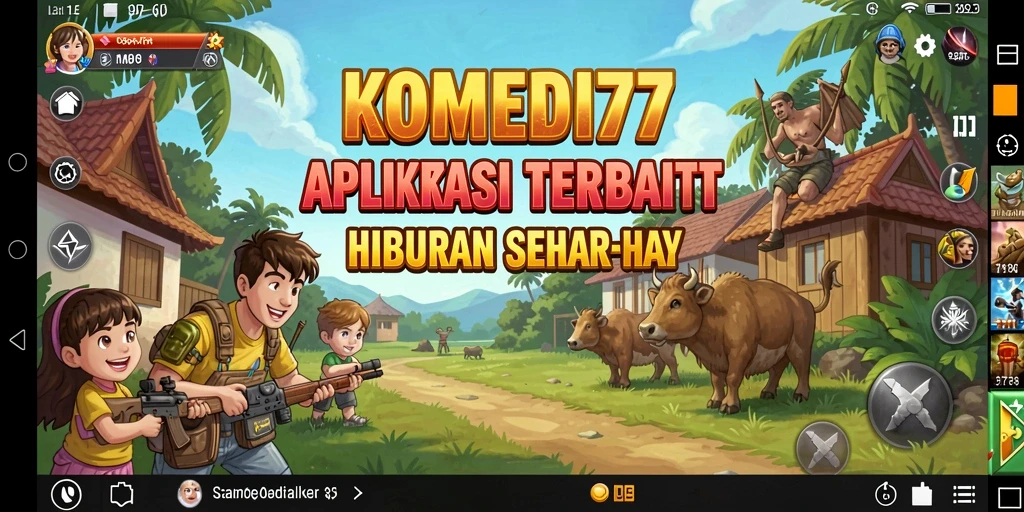 Tampilan aplikasi KOMEDI77 yang menarik dan interaktif.