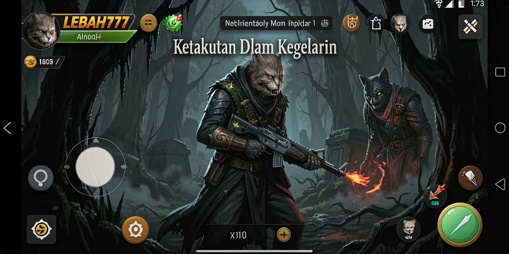Screenshot menampilkan suasana menegangkan dari LEBAH777.