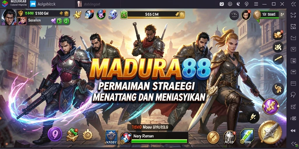Tampilan gameplay <strong>MADURA88</strong> yang menanjak dengan pertempuran strategi yang mendebarkan.