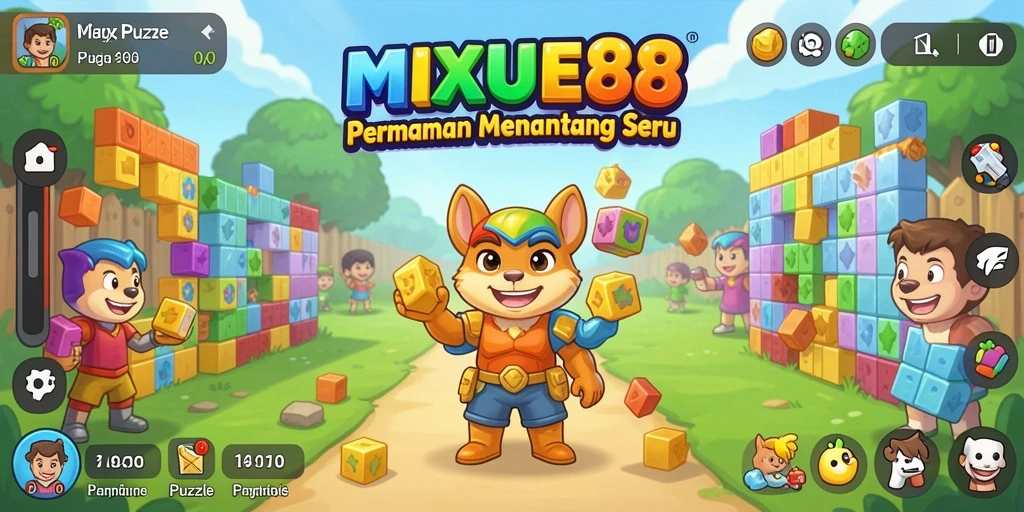 Tampilan gameplay <strong>MIXUE88</strong> yang penuh warna dan menantang.