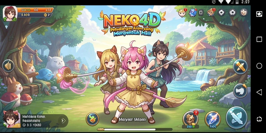 Tampilan gameplay NEKO4D yang memikat dan penuh warna.
