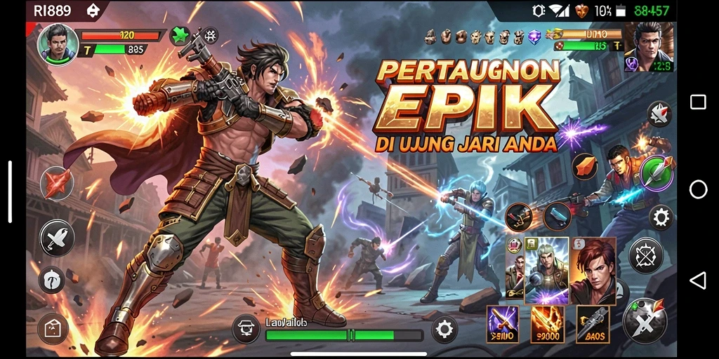 Tampilan gameplay seru dari RI889 dengan pertarungan mendebarkan.