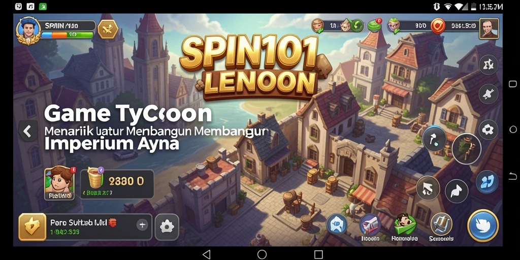 Tampilan gameplay SPIN101 dengan grafis vibrant dan antarmuka pengguna yang intuitif.