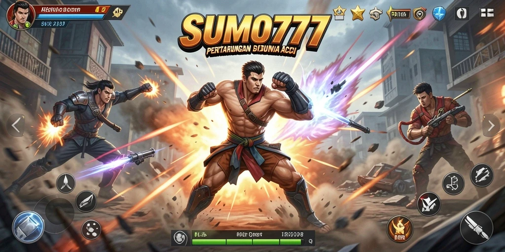 Tampilan seru pertempuran di SUMO777 dengan grafis yang menakjubkan.