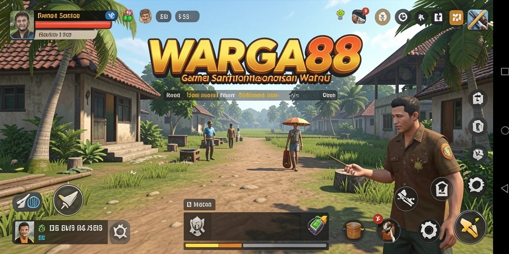 Tampilan gameplay WARGA88 yang ceria dan menarik